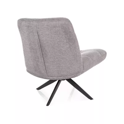 Otočné čalouněné křeslo MANDISA - světle šedé / černé