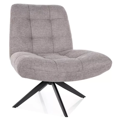 Otočné čalouněné křeslo MANDISA - světle šedé / černé