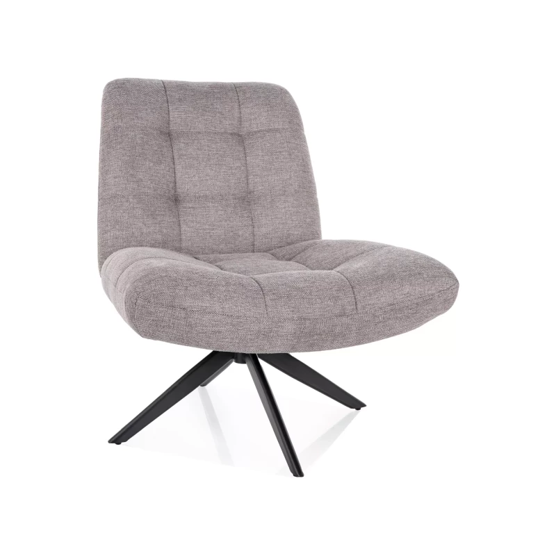 Otočné čalouněné křeslo MANDISA - světle šedé / černé