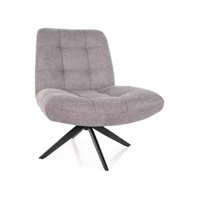 Otočné čalouněné křeslo MANDISA - světle šedé / černé