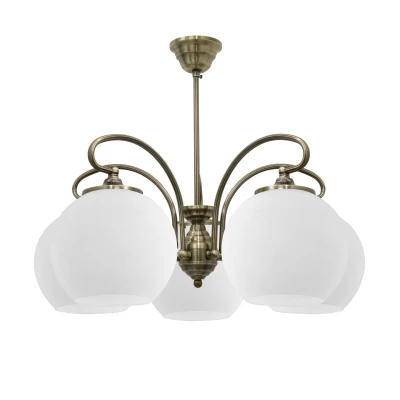 Rustikální závěsné pětiramenné světlo ORBIT - 5xE27, 60W, měděné / patina