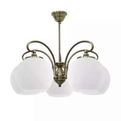 Rustikální závěsné pětiramenné světlo ORBIT - 5xE27, 60W, měděné / patina