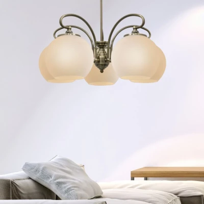 Rustikální závěsné pětiramenné světlo ORBIT - 5xE27, 60W, měděné / patina