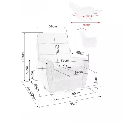 Polohovací křeslo VARDAN - světle šedé