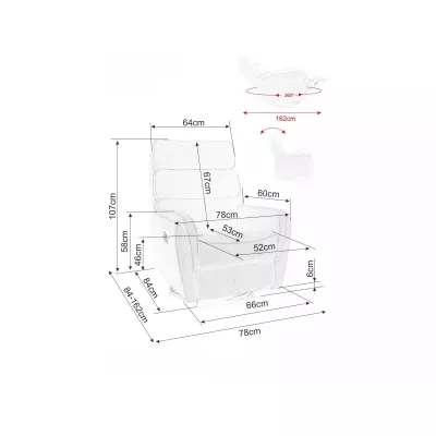 Polohovací křeslo VARDAN - světle šedé