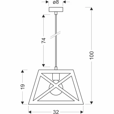 Industriální závěsné světlo ORIGAMI - 1xE27, 40W, černé