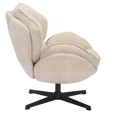 Otočné křeslo ZACHAR - béžové / černé