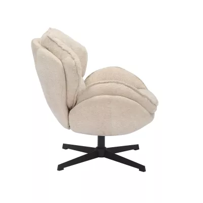 Otočné křeslo ZACHAR - béžové / černé