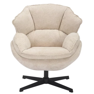 Otočné křeslo ZACHAR - béžové / černé