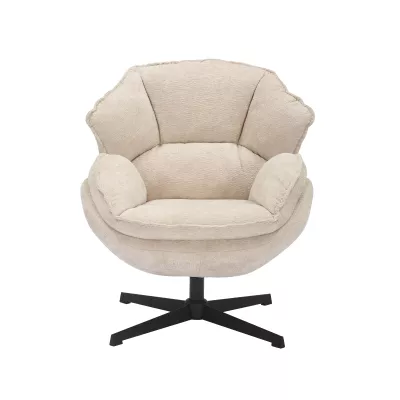 Otočné křeslo ZACHAR - béžové / černé