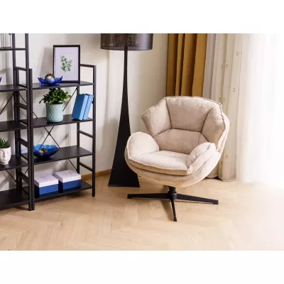 Otočné křeslo ZACHAR - béžové / černé