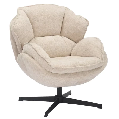 Otočné křeslo ZACHAR - béžové / černé