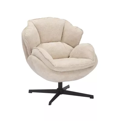 Otočné křeslo ZACHAR - béžové / černé
