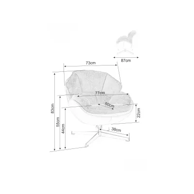 Otočné křeslo ZACHAR - černé