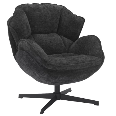 Otočné křeslo ZACHAR - černé