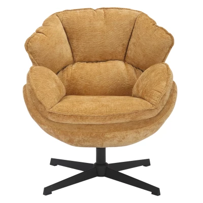 Otočné křeslo ZACHAR - hořčicové / černé