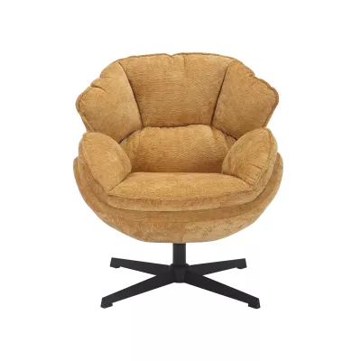 Otočné křeslo ZACHAR - hořčicové / černé