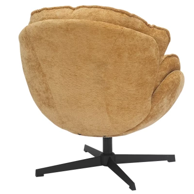 Otočné křeslo ZACHAR - hořčicové / černé