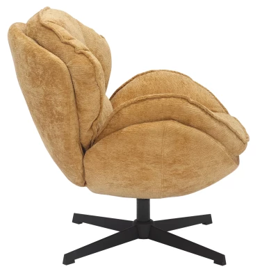 Otočné křeslo ZACHAR - hořčicové / černé