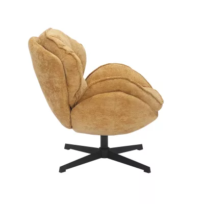 Otočné křeslo ZACHAR - hořčicové / černé