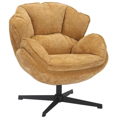 Otočné křeslo ZACHAR - hořčicové / černé