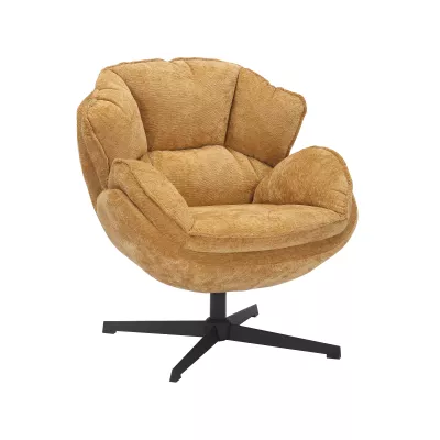 Otočné křeslo ZACHAR - hořčicové / černé