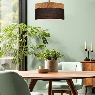 Závěsné skandinávské svítidlo ORTO - 1xE27, 60W, hnědé / černé