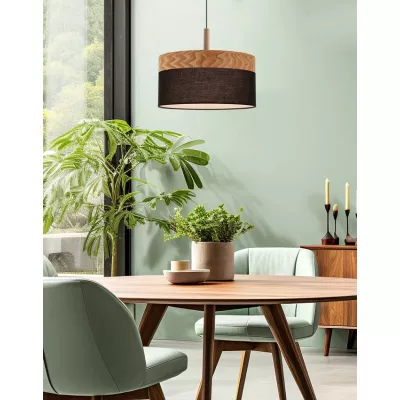 Závěsné skandinávské svítidlo ORTO - 1xE27, 60W, hnědé / černé