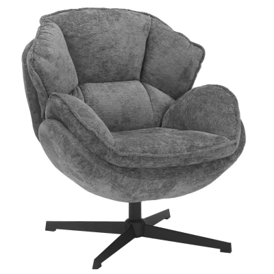Otočné křeslo ZACHAR - šedé / černé