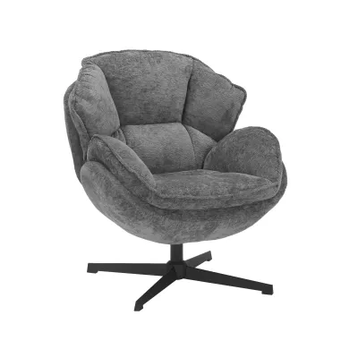 Otočné křeslo ZACHAR - šedé / černé