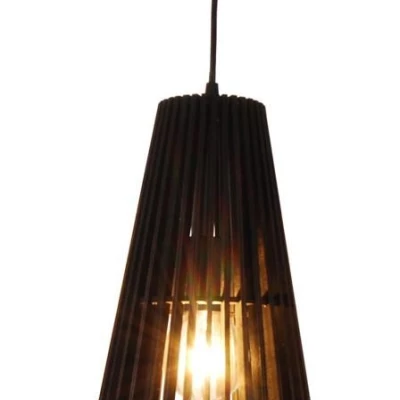 Závěsné dřevěné osvětlení OSAKA - 1xE27, 40W, černé