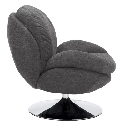 Elegantní otočné křeslo ZAYNE - tmavě šedé / chrom