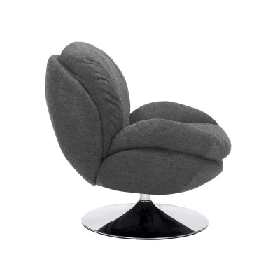 Elegantní otočné křeslo ZAYNE - tmavě šedé / chrom