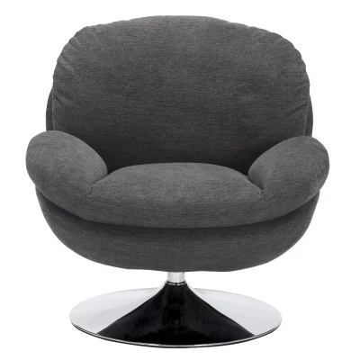 Elegantní otočné křeslo ZAYNE - tmavě šedé / chrom