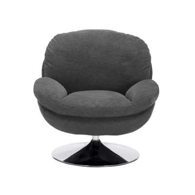 Elegantní otočné křeslo ZAYNE - tmavě šedé / chrom