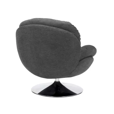 Elegantní otočné křeslo ZAYNE - tmavě šedé / chrom