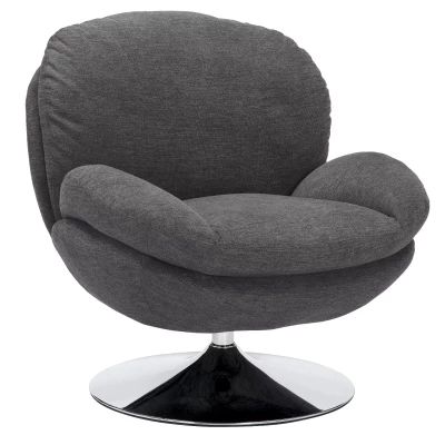 Elegantní otočné křeslo ZAYNE - tmavě šedé / chrom