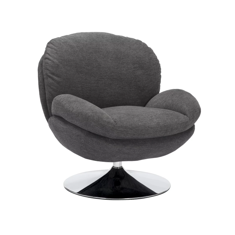 Elegantní otočné křeslo ZAYNE - tmavě šedé / chrom
