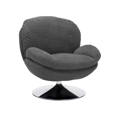Elegantní otočné křeslo ZAYNE - tmavě šedé / chrom