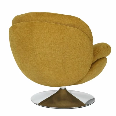 Elegantní otočné křeslo ZAYNE - hořčicové / chrom