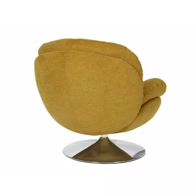 Elegantní otočné křeslo ZAYNE - hořčicové / chrom