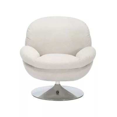 Elegantní otočné křeslo ZAYNE - světle béžové / chrom