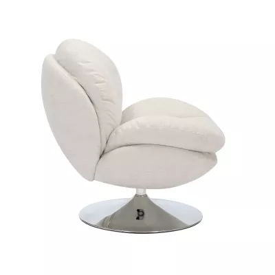 Elegantní otočné křeslo ZAYNE - světle béžové / chrom