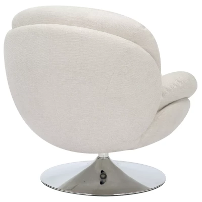 Elegantní otočné křeslo ZAYNE - světle béžové / chrom