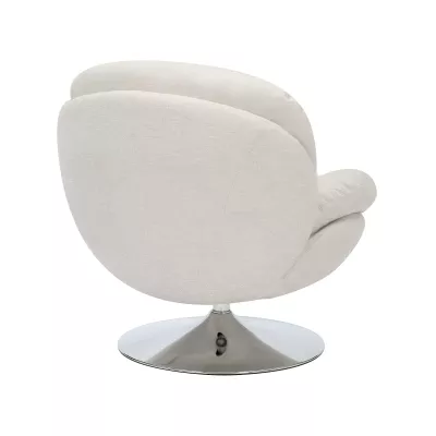 Elegantní otočné křeslo ZAYNE - světle béžové / chrom