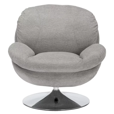 Elegantní otočné křeslo ZAYNE - šedé / chrom