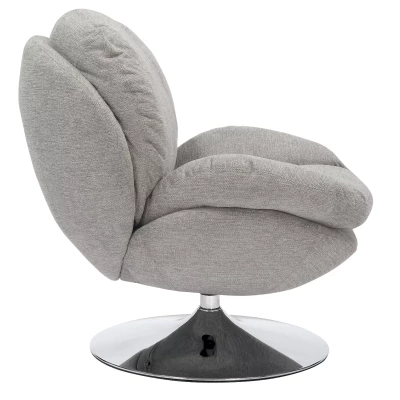 Elegantní otočné křeslo ZAYNE - šedé / chrom