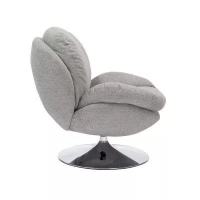 Elegantní otočné křeslo ZAYNE - šedé / chrom