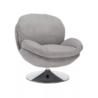 Elegantní otočné křeslo ZAYNE - šedé / chrom