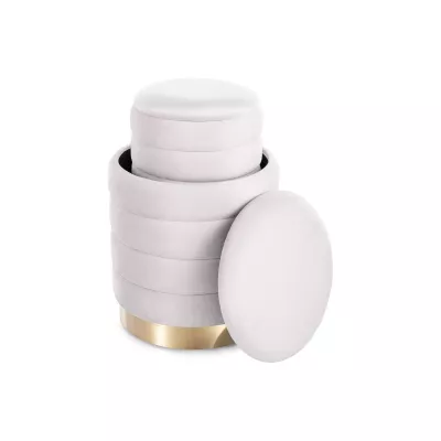 Set 2 taburetů ALEKOS - béžový / zlatý